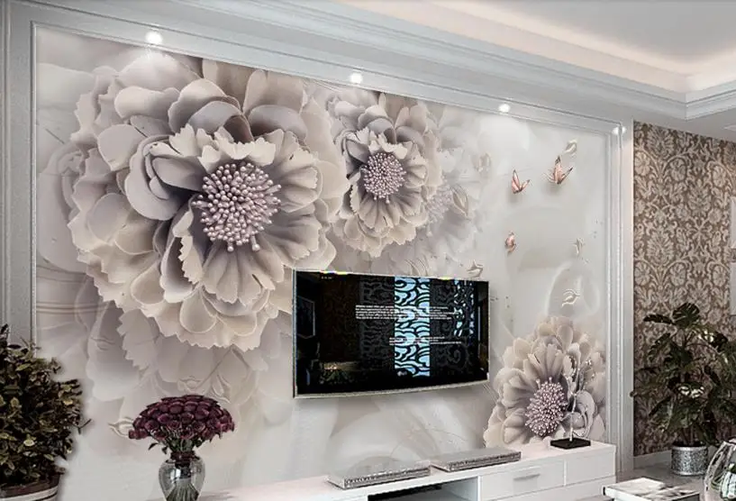 Customize brick wallpaper 3d Atmospheric peony Backdrop Home Decor Mural Wallpaper For Bedroom Walls mural | Обустройство дома