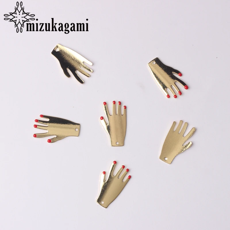 Подвеска с эмалью в виде ладони 6 шт./лот|Шармы| |