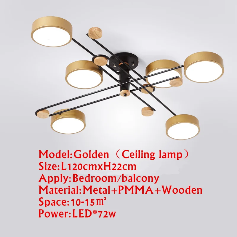 ceiling golden TRAZOS 220V светодиодный люстры с акриловым абажуром для спальни деревянный круглый потолок деревянные комнаты осветительные приборы - Цвет абажура: ceiling golden