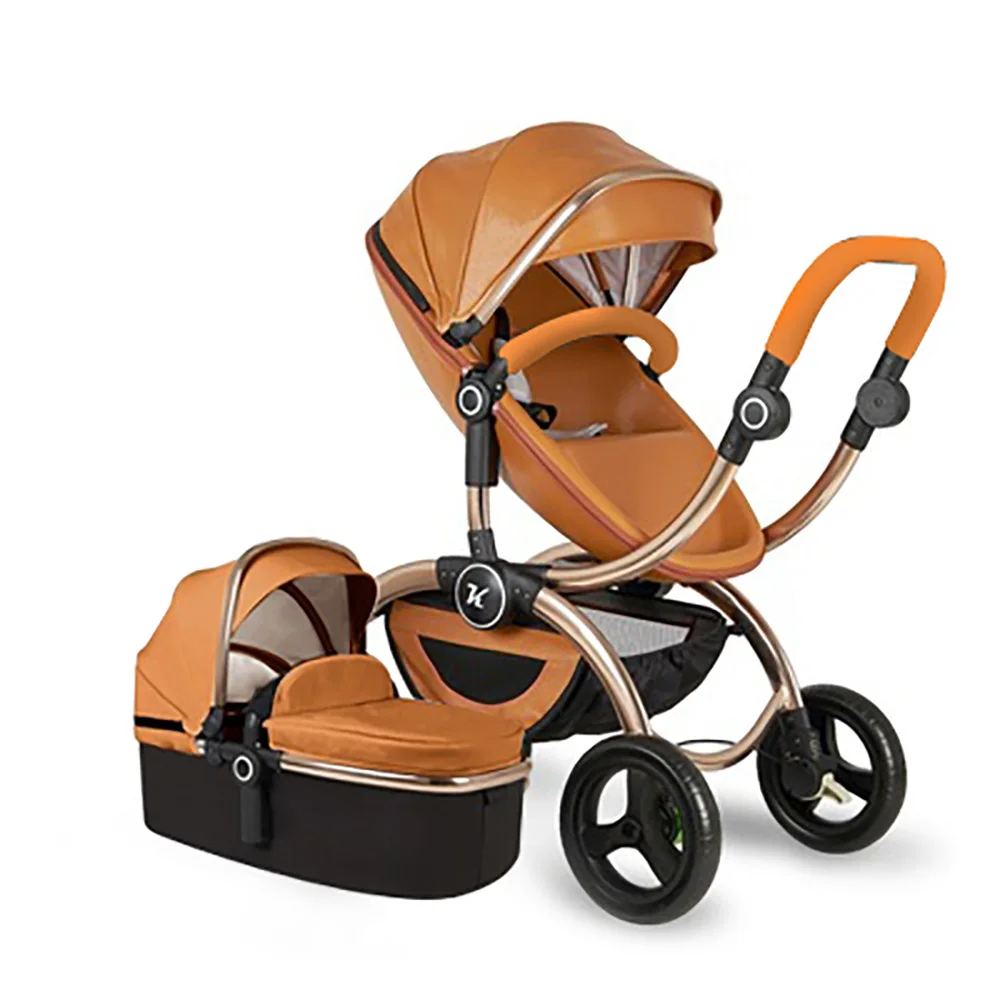 Коляска Babyfond 3 в 1 Роскошная детская коляска с высоким ландшафтом двусторонняя