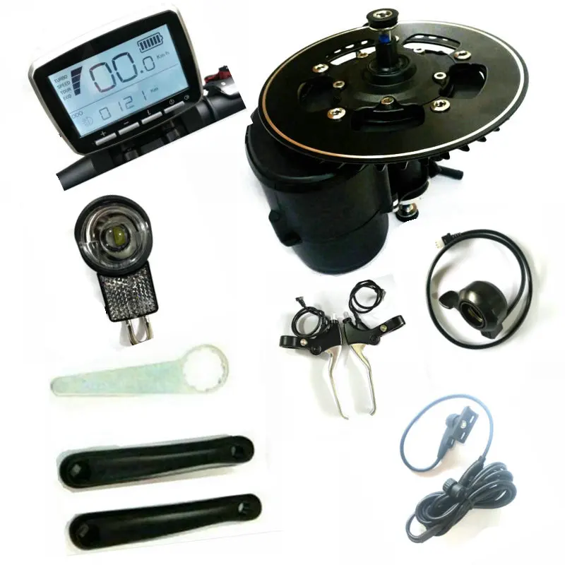 52V 750w Tongsheng TSDZ2, фара для электровелосипеда в комплект Mid Motor, крутящий момент, Сенсор, фара для электровелосипеда в мотор, дроссельной заслонки/стоп-сигнал/спереди светильник в комплекте - Цвет: with 6v light
