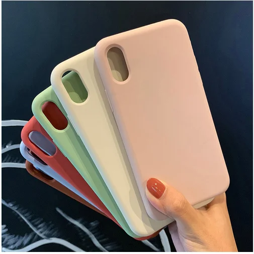 Хороший жидкий силиконовый однотонный чехол для IPhone X XS MAX XR Официальный чехол для IPhone 7 6s 6 8 Plus мягкая задняя крышка из ТПУ Fundas без логотипа