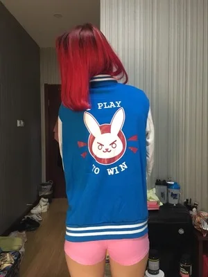 Game OW Cute D. VA унисекс синий длинный костюм с рукавами куртка с капюшоном бейсбольная форма
