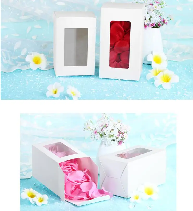 20 штук белые бумажные картонные коробки с окном мыло ручной работы в коробке