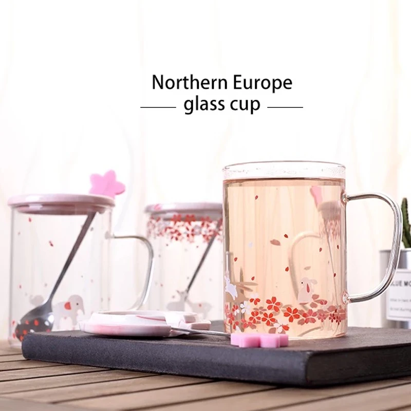 Чайная чашка свечи в стеклянной чашке сакура узор с чашкой крышка кофейники