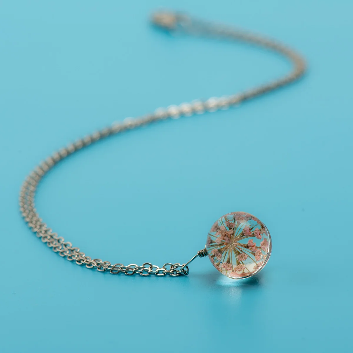 Женское Ожерелье с цветами стеклянная цепочка памятная подвеска ожерелья