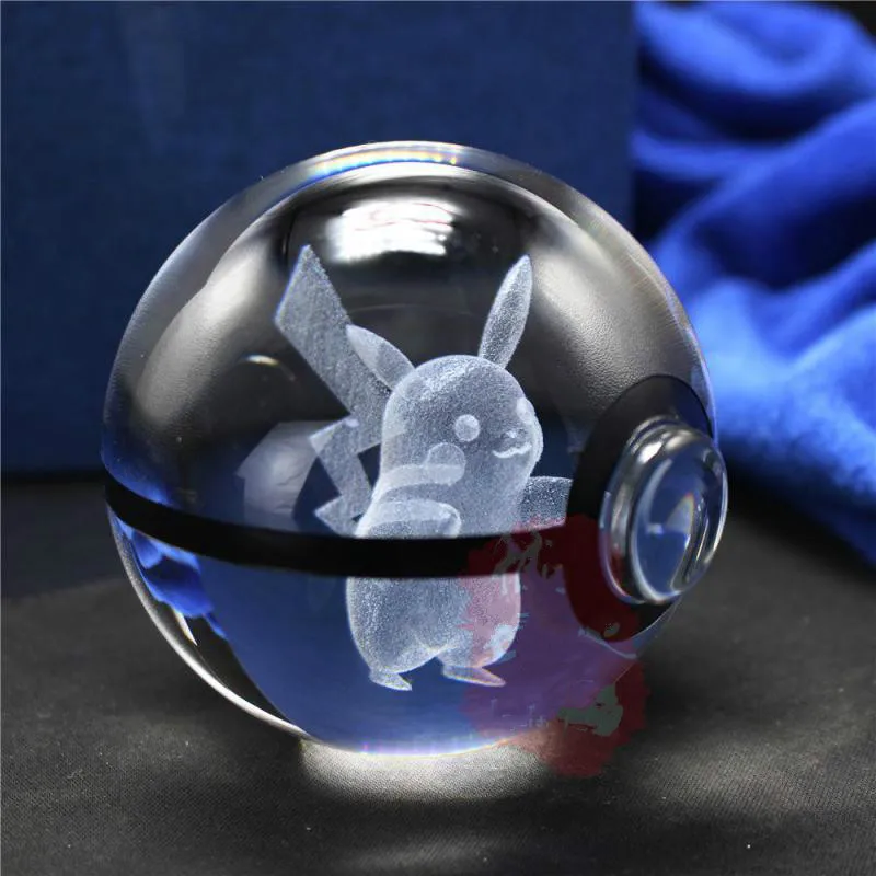 Pokemon Кристалл Прозрачный 3d лампа диаметр 5 см кнопка сотовый стеклянный шар необычные ночные светильники игрушка Покемон для декоративных подарков