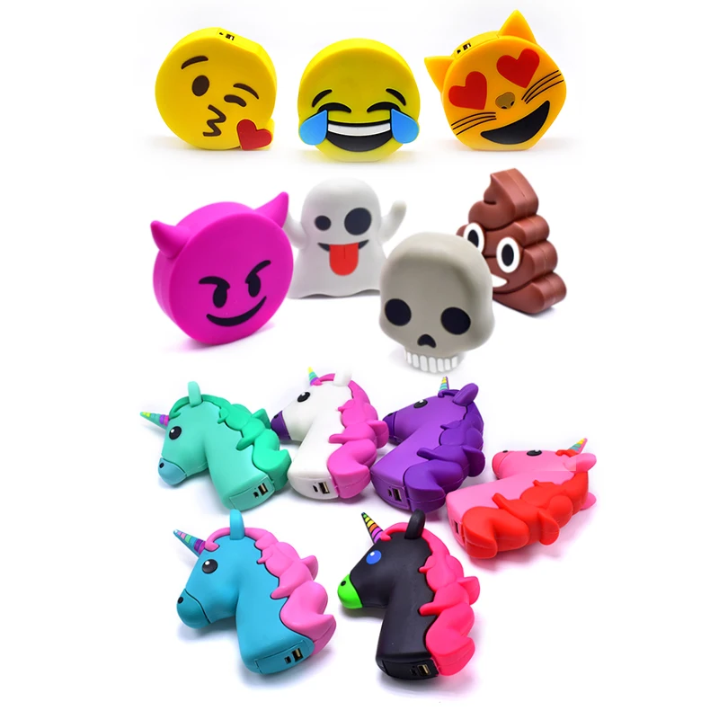 2018 Лидер продаж Emoji запасные аккумуляторы для телефонов 2000 мАч единорог