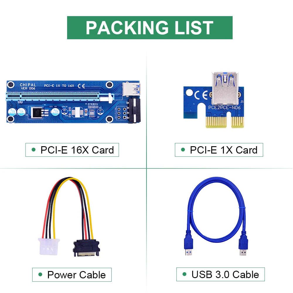 CHIPAL трубка регулятора VER006 PCI E Райзер карта 006 PCIe 1x до 16x расширитель 30 см 60 100 USB 3 0