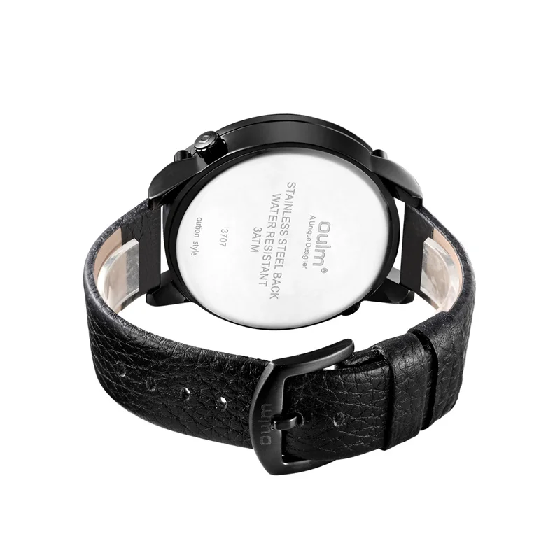 

Oulm New Sports Watches Men Luxury Brand Decorative Compass Genuine Leather Strap Watch Male Military Wristwatch