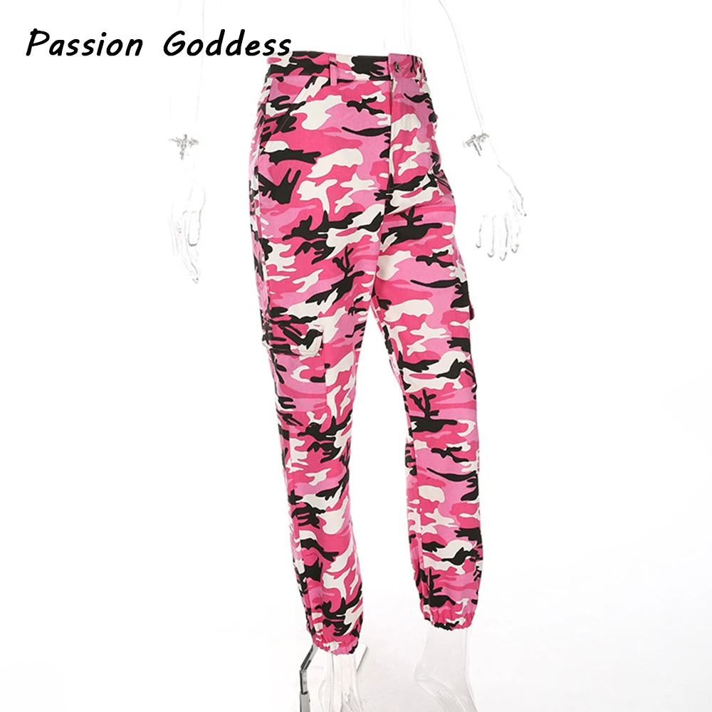 Pantalon Femme, свободные сексуальные штаны, женские камуфляжные панковские брюки, розовые камуфляжные оранжевые фиолетовые розовые спортивные штаны, мешковатые штаны для хип-хопа