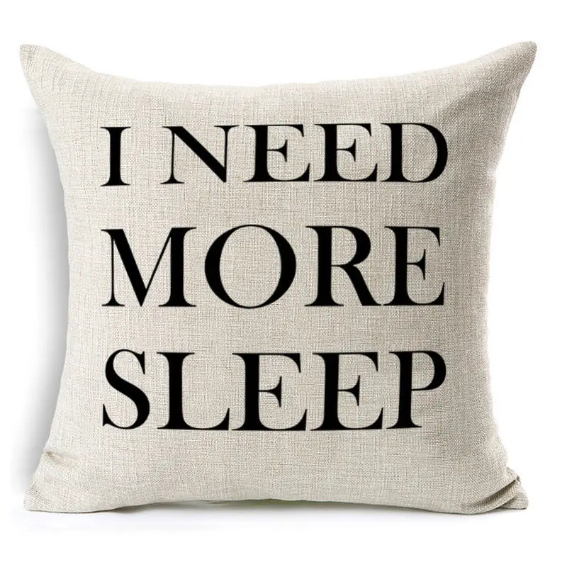 Белый черный с буквенным узором квадратный льняной Хлопковый чехол для подушек