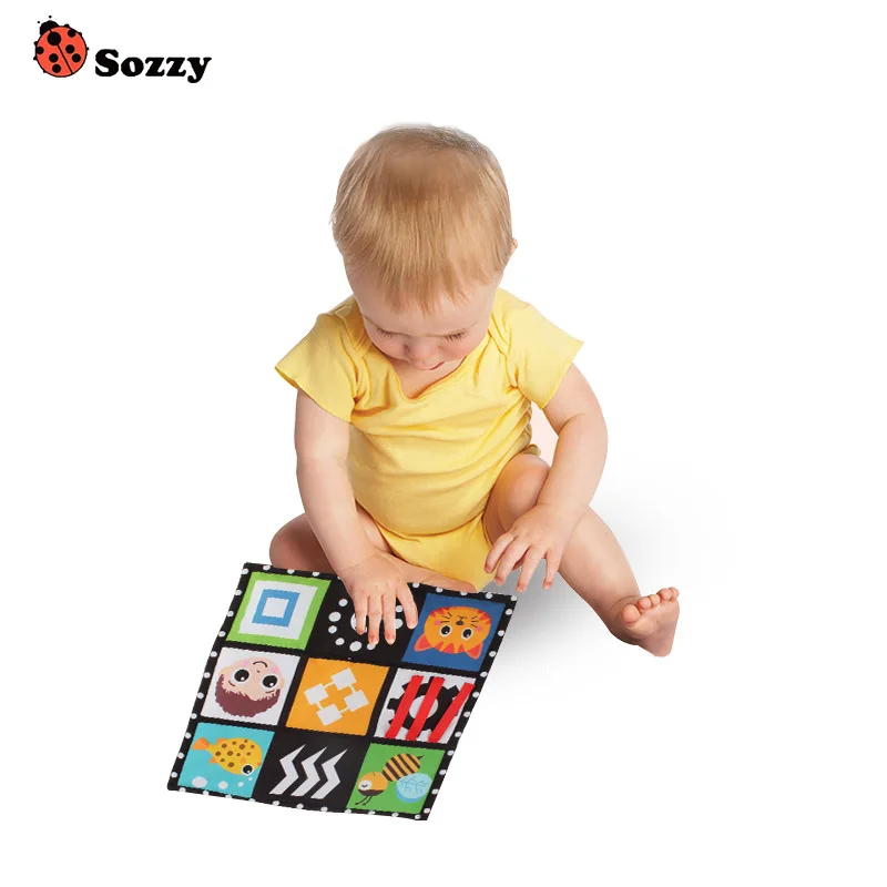 Sozzy Black and White Colorful Double-side Baby Cloth Quiet Book Soft Infant Early Educational Stroller Rattle Toys for Newborn | Игрушки и