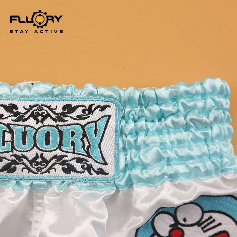 Коллекция года, новинка, флуорий, милые детские шорты с принтом «Doraemon», «muay thai», кикбоксерские шорты для подростков и детей(для мальчиков и девочек