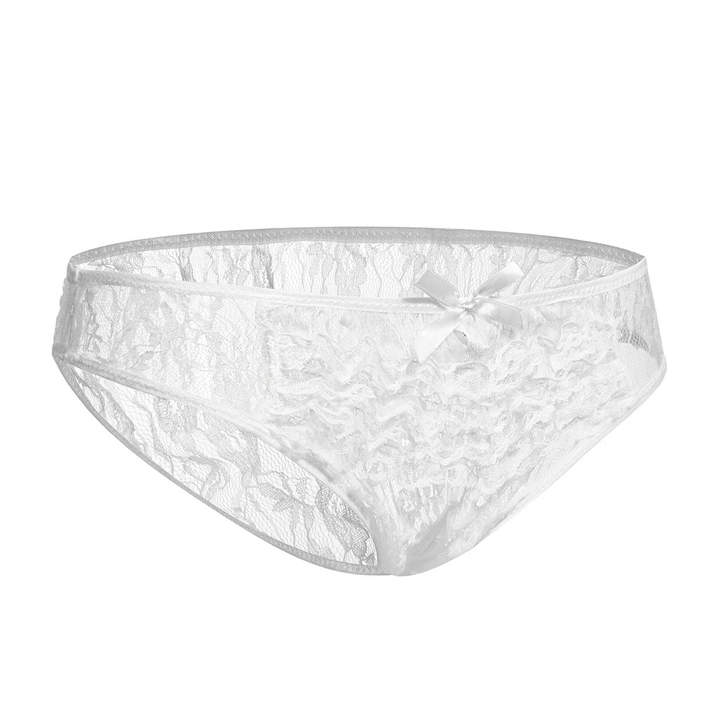 Женские новые белые кружевные прозрачные сексуальные трусы больших размеров