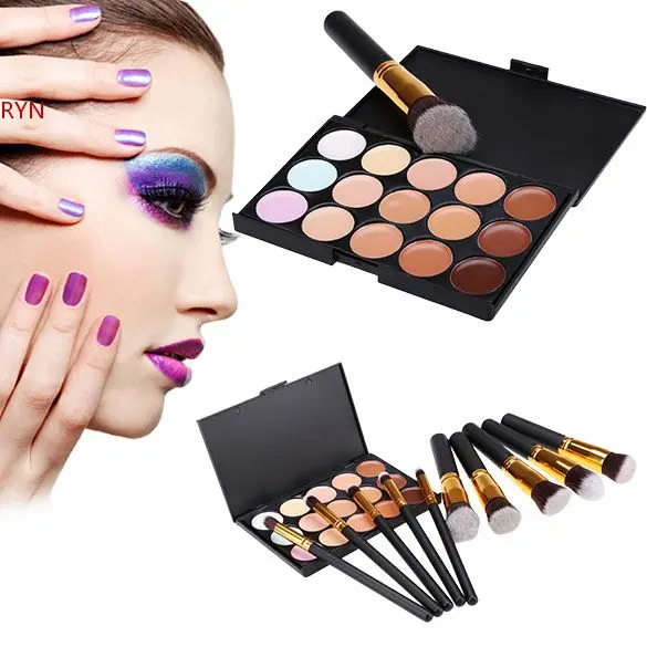 Новый профессиональный 15 цвет корректор палитра макияж косметика щетки комплект