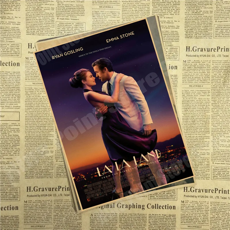 LA LAND фильм ретро крафт-бумага плакат ретро художественные изделия для стен Стикеры гостиной краски бар кафе
