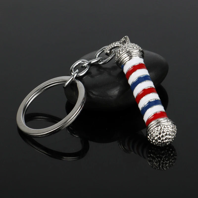 Barber Shop Pole 3D Chain Choker Keychain Hip Hop KeyChain Inlaid crystal | Украшения и аксессуары