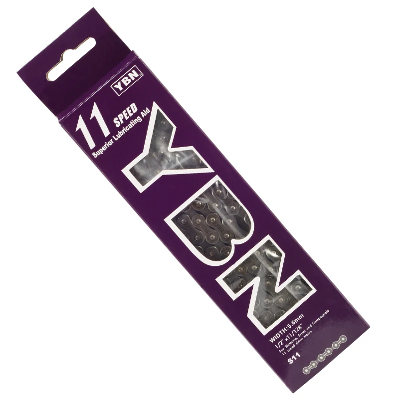 gray YBN Одиночная 11 скоростная BMX велосипедная цепь, для велосипеда с волшебный карабин фиксированная зубчатая дорожка велосипедная цепь, для велосипеда 116 звенья велосипедная цепь - Цвет: gray