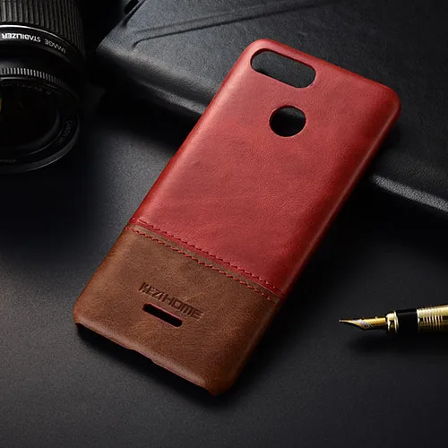 Чехол для Xiaomi Redmi 6 KEZiHOME, роскошный, хитовый цвет, натуральная кожа, твердая задняя крышка, Капа для Redmi 6 5,45 '', чехол для телефона s - Цвет: red
