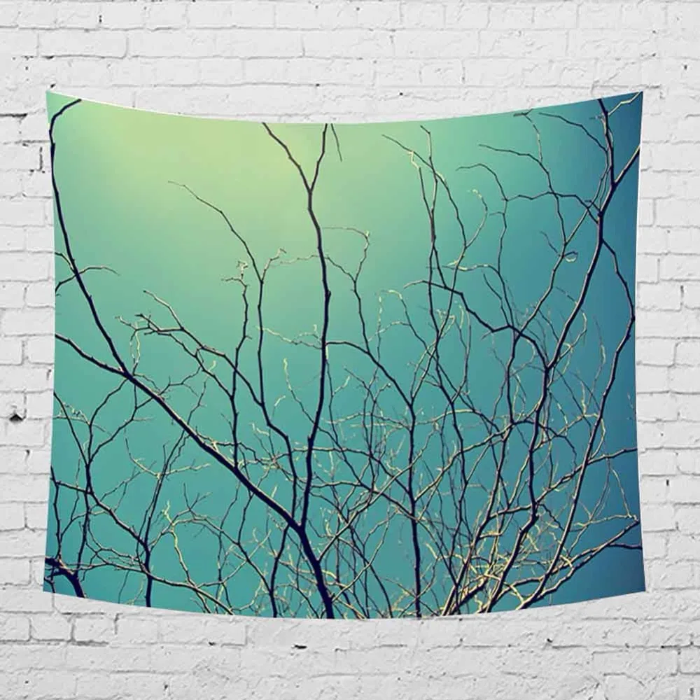 

Tree Branches Tapestry Wall Hanging Plant Shabby Chic Home Decoration Beach Blanket Big 200cm Polyester Forest Style Decor