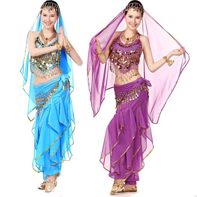Женский костюм для танца живота из 3 предметов индийский Болливуда на Хэллоуин