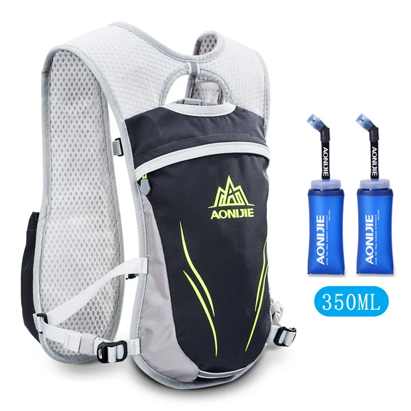 Gray-SD13-350ml AONIJIE 5.5L нейлоновые гидратационные сумки для бега, походный рюкзак, жилет, марафон, велосипедный рюкзак, рюкзаки - Цвет: Gray-SD13-350ml