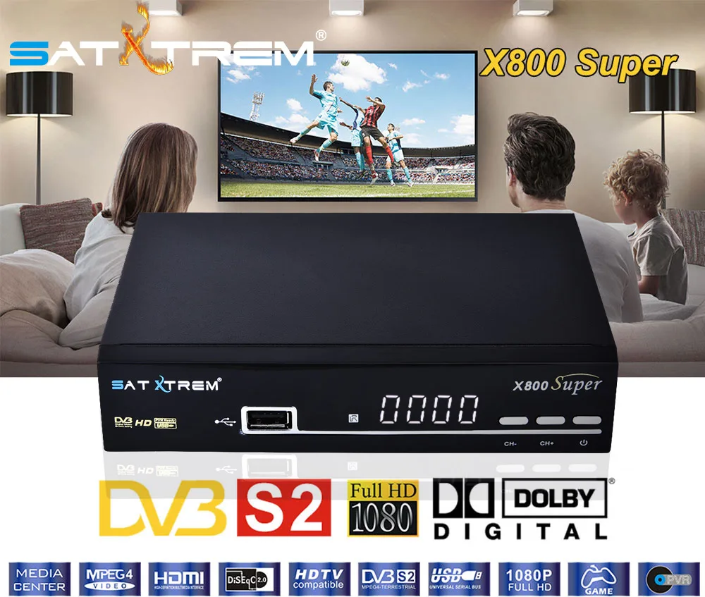 SATXTREM X800 супер DVB-S2 спутниковый ресивер с 8 линиями Cccam сервер 1 год Цифровой 1080P HD ТВ тюнер Встроенный Wifi приемник