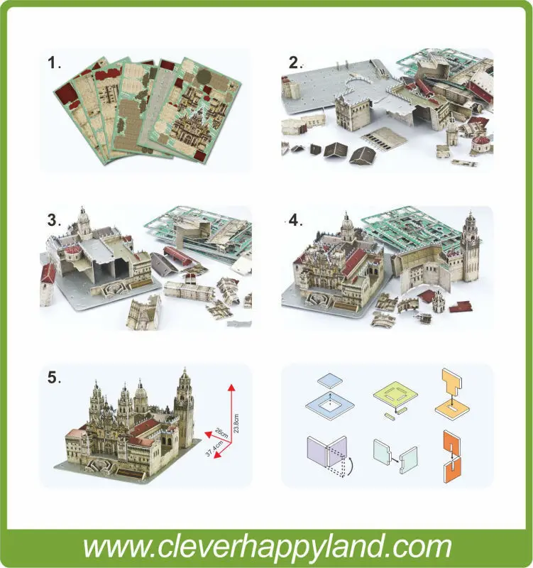 Новинка! Бумажная картонная 3D модель пазла всемирно известная архитектура