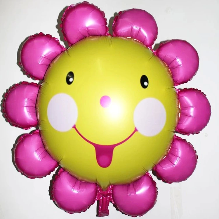 Большой размер улыбка подсолнуха из алюминиевой фольги шары для дня рождения
