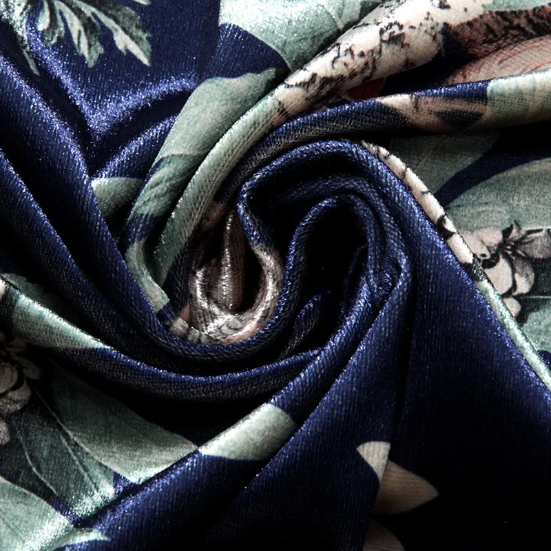 

Mens Floral Dresses Autumn Male Flowers Printing Clothes Long Sleeve Silk Velvet Shirts Free Shipping