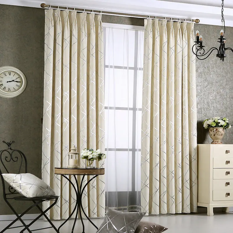 Новый стиль оконные шторы для гостиной спальни гостиницы Золотая пряжа