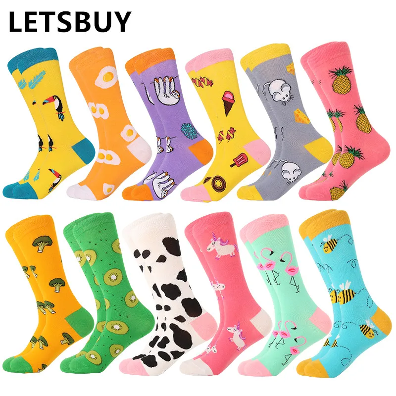 

12 пар/партия, мужские носки с принтом