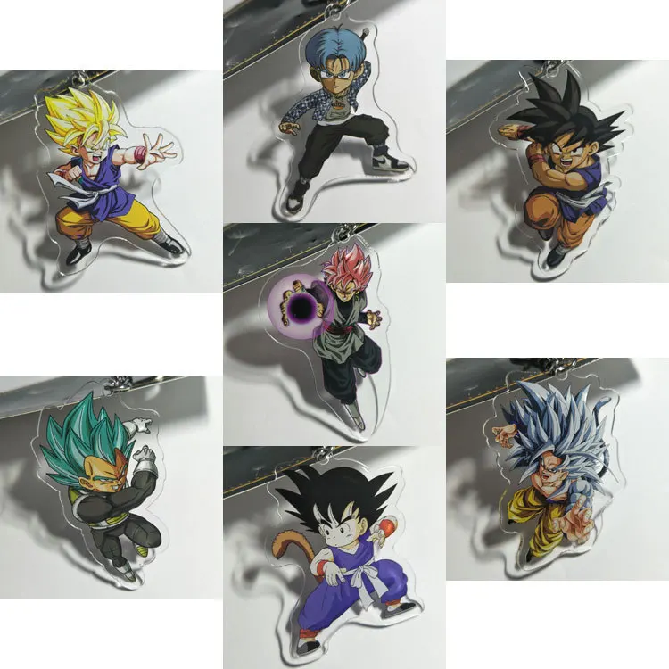 Аниме Dragon Ball Сон Гоку акриловый брелок Вегета Torankusu Супер Saiyan Broli смешной кулон брелки llaveros Ювелирные изделия Подарки