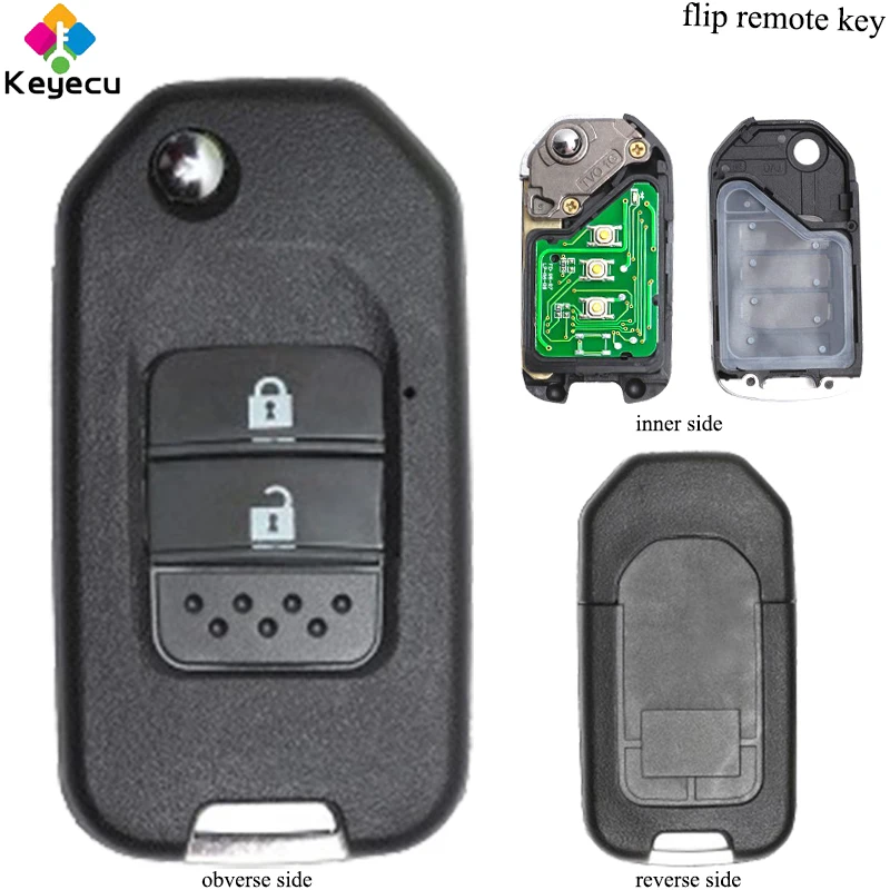 KEYECU Замена обновленный флип пульт дистанционного ключа 2 кнопки и 433 МГц ID47 чип FOB