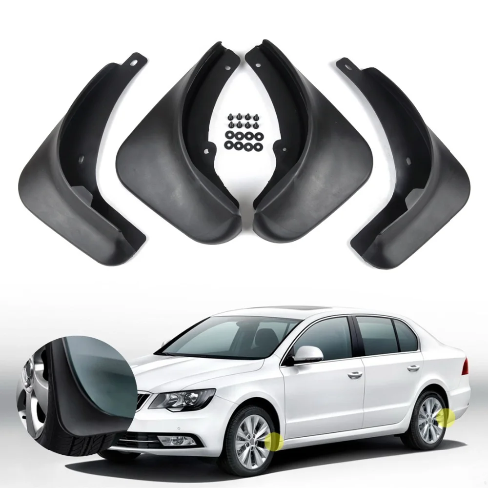 CITALL для SKODA SUPERB 2008 2009 2010 2011 2012 2013 2014 гибкие ABS пластмассовые Брызговики|plastic mud