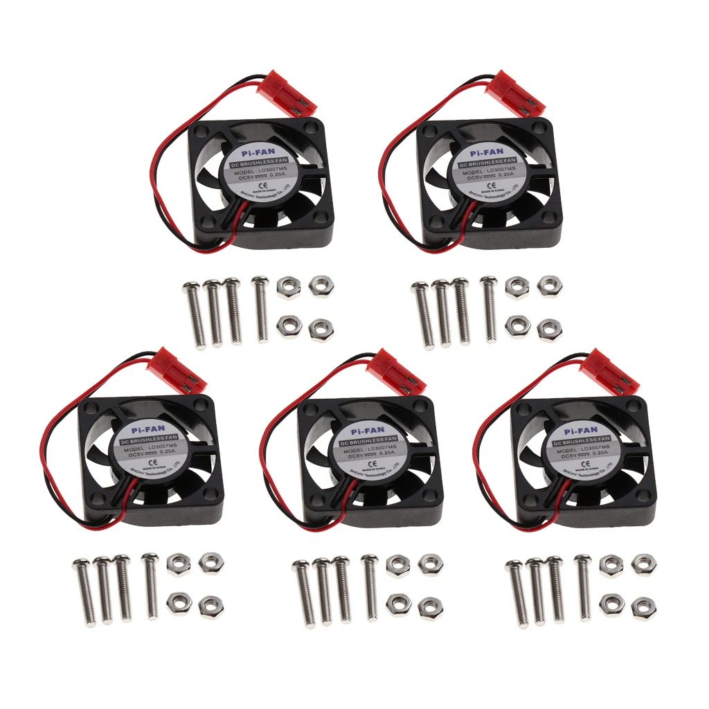 5x DC Бесщеточный мини кулер для компьютера вентилятор 5V 0.2A процессора малины