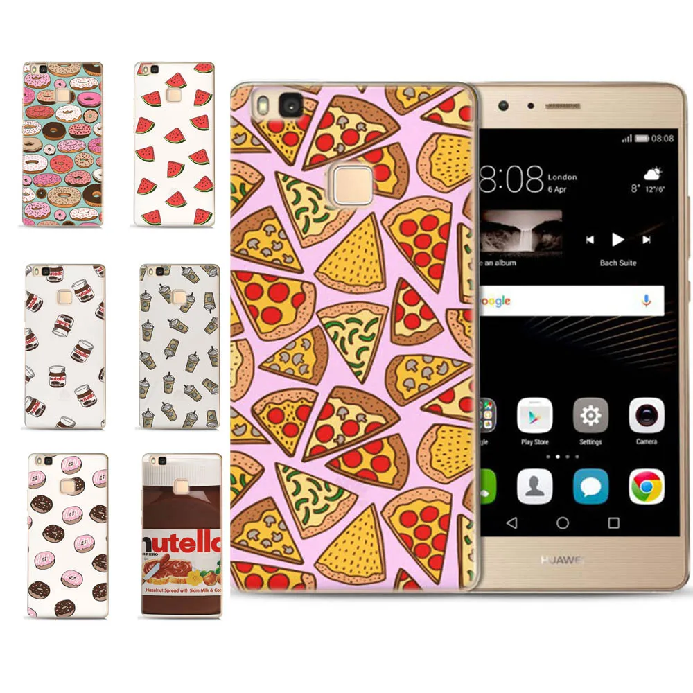 MLCRIYG Soft Phone Case For Huawei P9 Lite/P8 Lite/P10 Lite TPU Colorful Pizza Cake Watermelon Painted Silicone Fundas C056 |