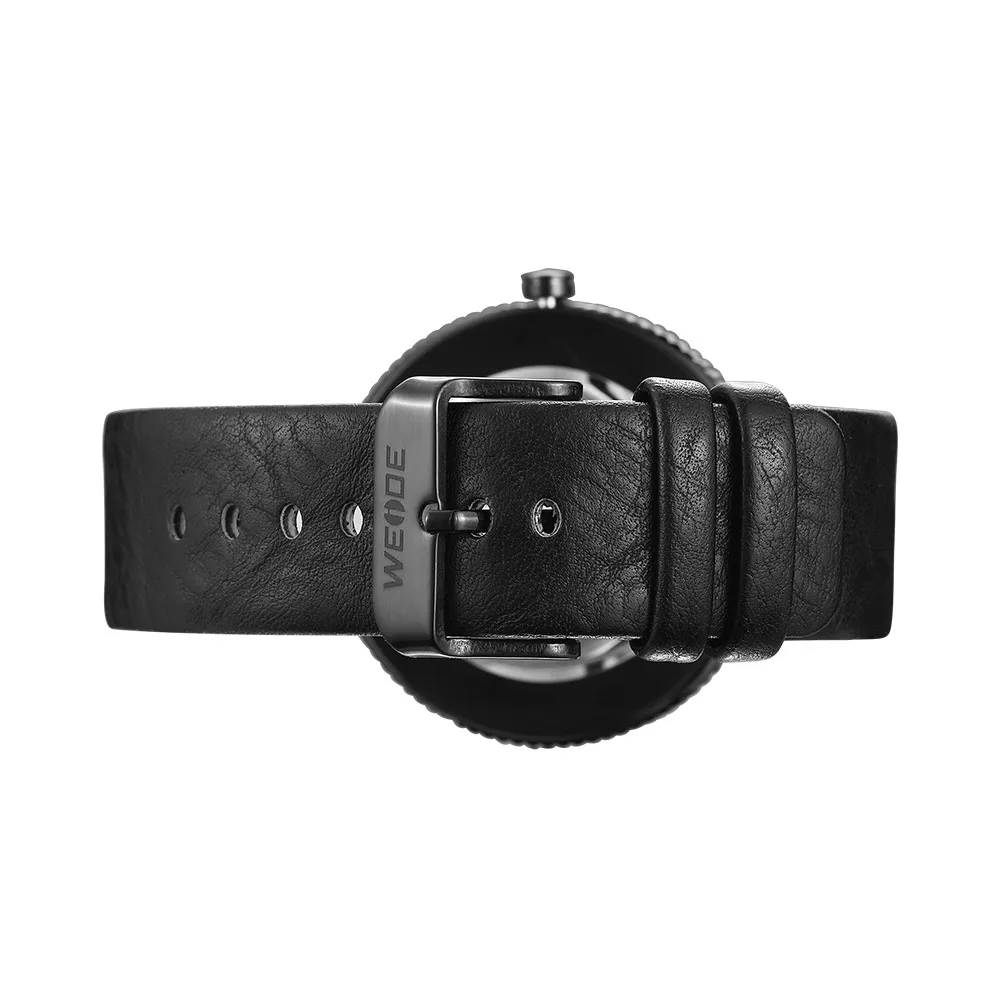 WEIDE Новые кожаные для мужчин s часы Роскошные брендовые водостойкие кварцевые Box