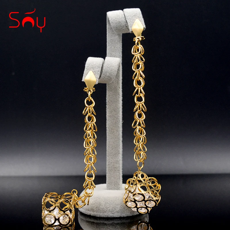 Sunny Jewelry Висячие серьги, модные ювелирные изделия для женщин, изысканные ювелирные изделия, циркониевые полые квадратные серьги для свадьбы