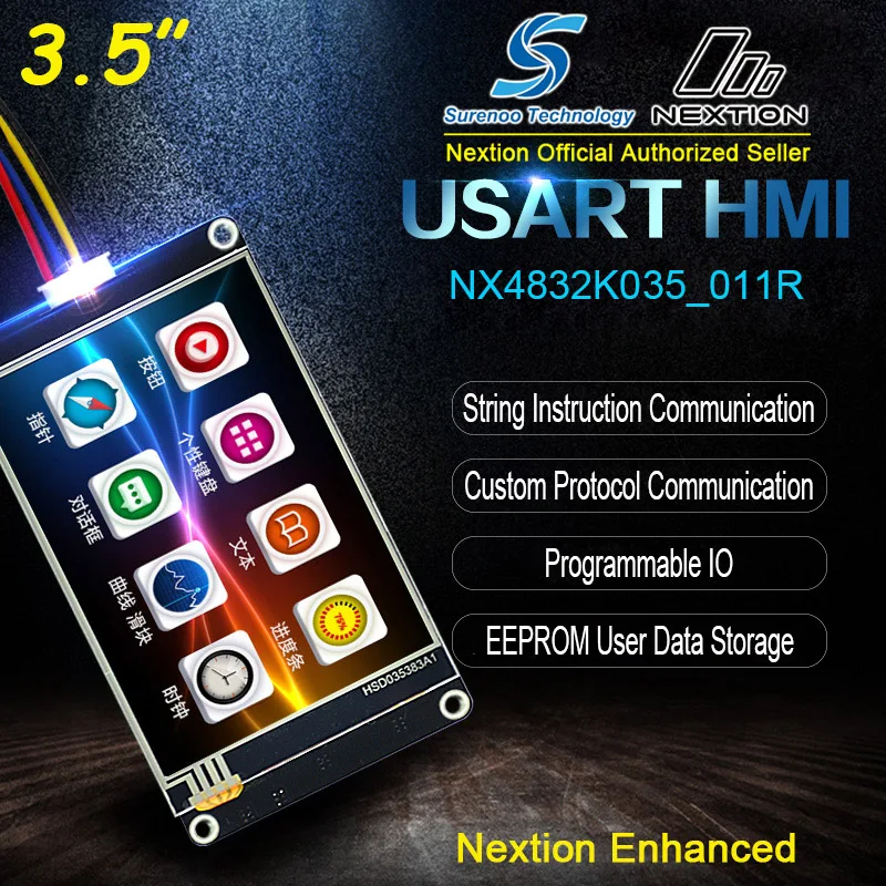 3," NX4832K035 Nextion Enhanced HMI USART UART серийный резистивный сенсорный TFT ЖК-модуль панель дисплея для Arduino Raspberry Pi