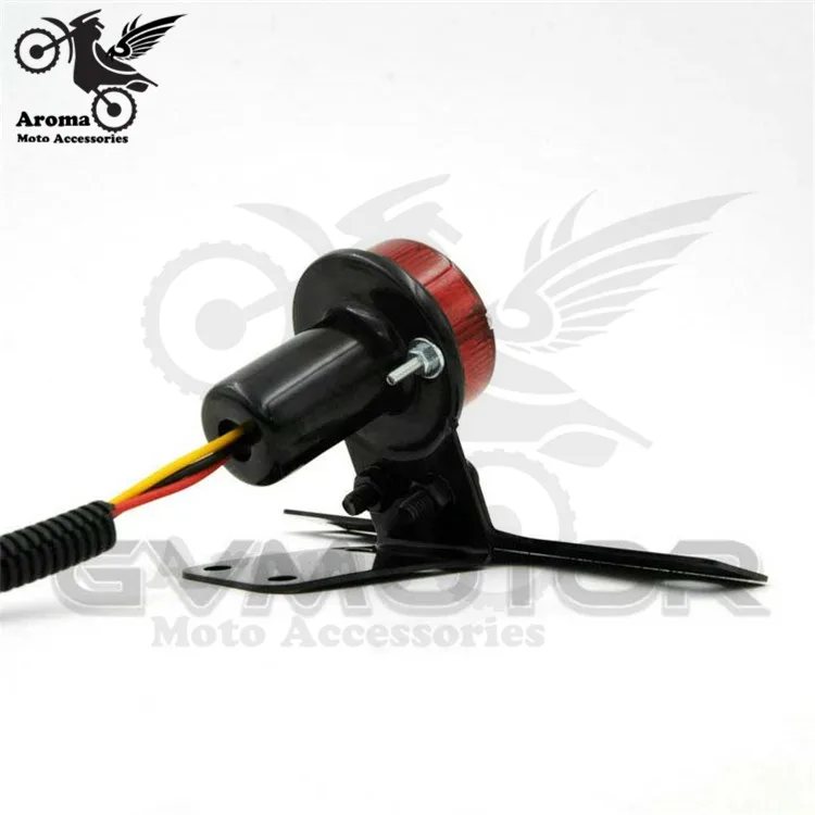 

2 colors black silver chrome retro unviersal motorcycle tail light for honda suzuki yamaha harley moto brake light indicator