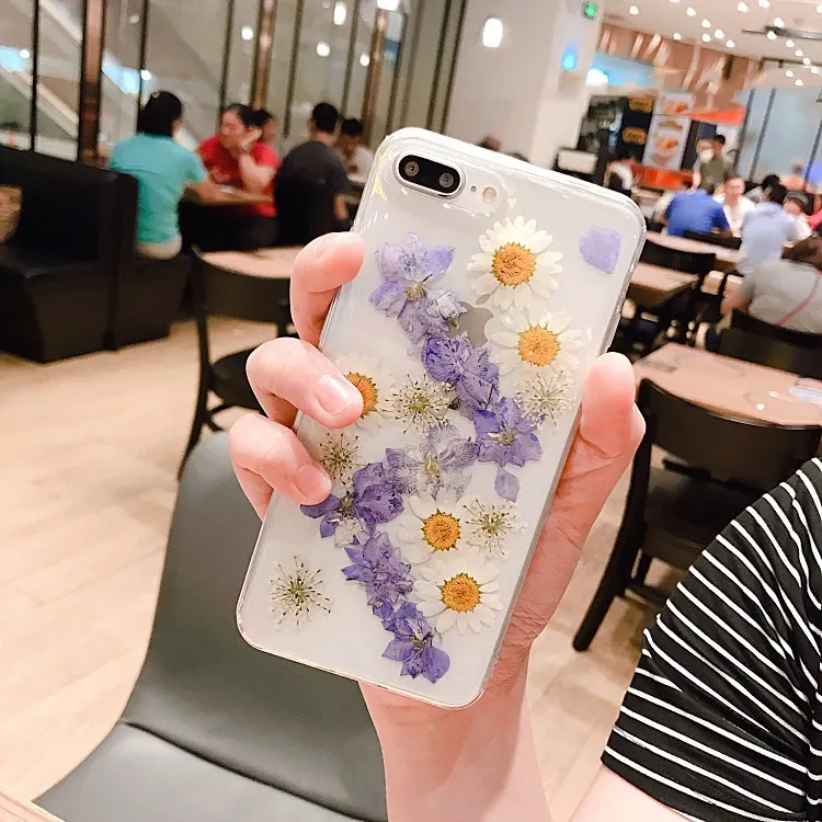 Настоящие гербарий для iPhone X XS MAX XR 8 8 Plus 7 7 Plus 6 6S 6S Plus чехол Чехол задняя оболочка бампер Ins модный защитный ковер
