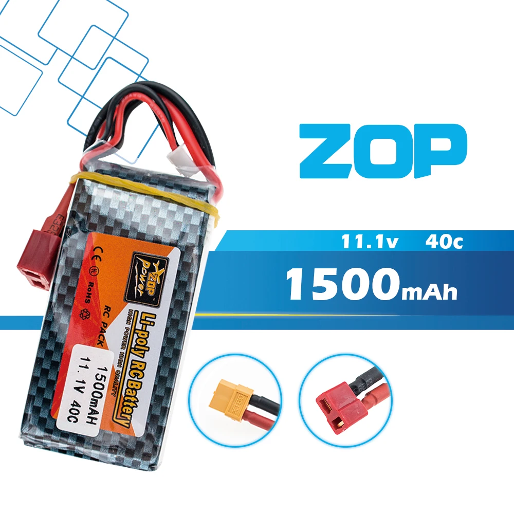 Литий полимерный аккумулятор Zop 11 1 В 1500 мАч 3S 40C XT60/T шт. штепсельная Вилка для
