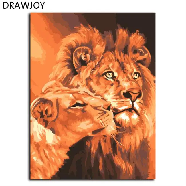 as picture DRAWJOY Drop Shipping Framed Pictures DIY Oil Painting By Numbers Home Decor On Canvas Wall Art For Living Room 40*50cm - Цвет: as picture