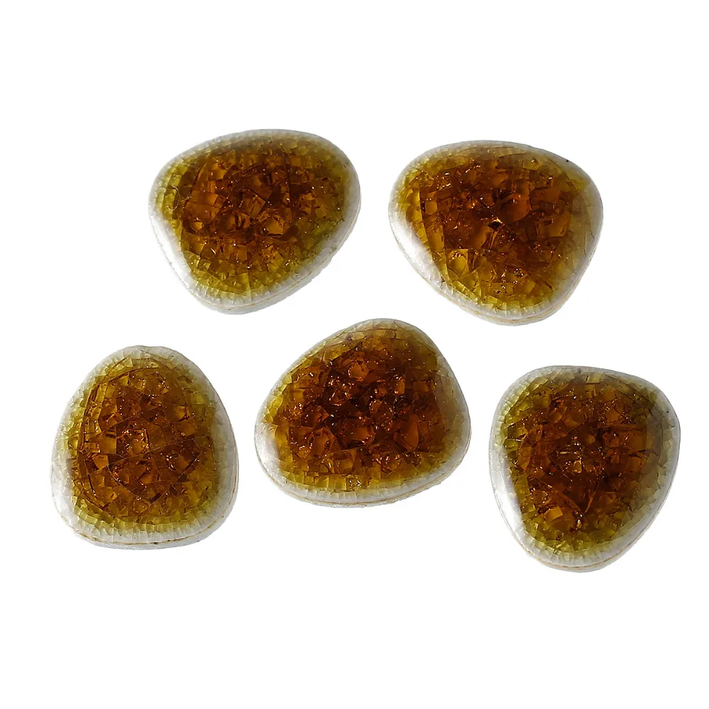 DoreenBeads 10 шт. светильник розовые/коричневые Кабошоны с трещиновым узором