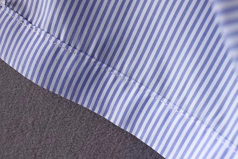 VOGUEIN Новая Женская Полосатая Рубашка с цветочным принтом и вышивкой на пуговицах