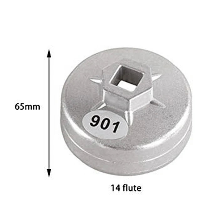 901 14 Flutes Cap Oil Filter Wrench 1/2 inch Square Drive Tools Socket Spanner Hand Tool |