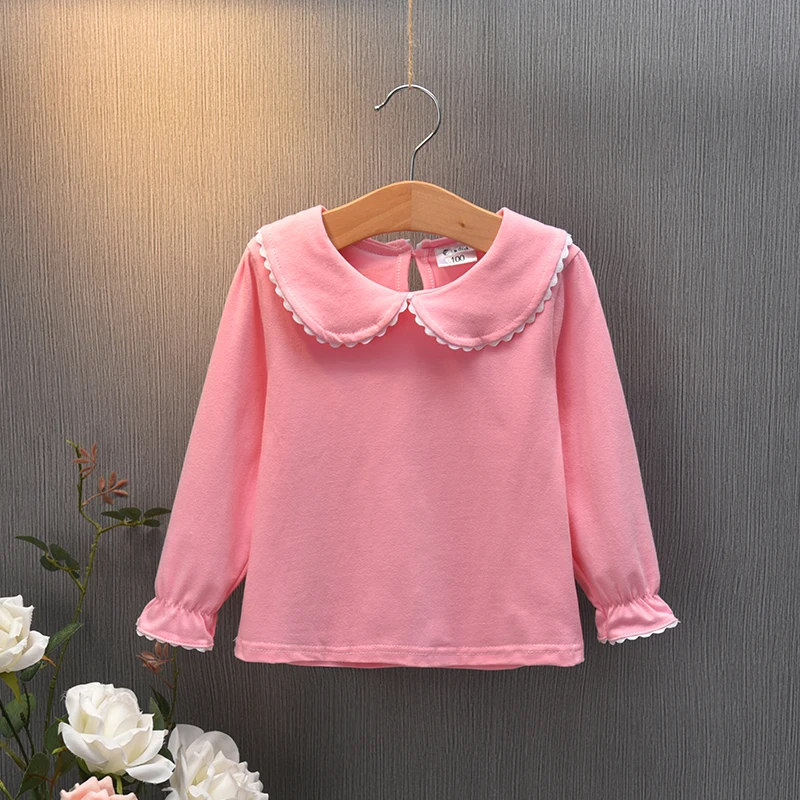 baby girls clothes spring t-shirts long-sleeve lovely princess tshirt cotton o-neck female children clothing top tees