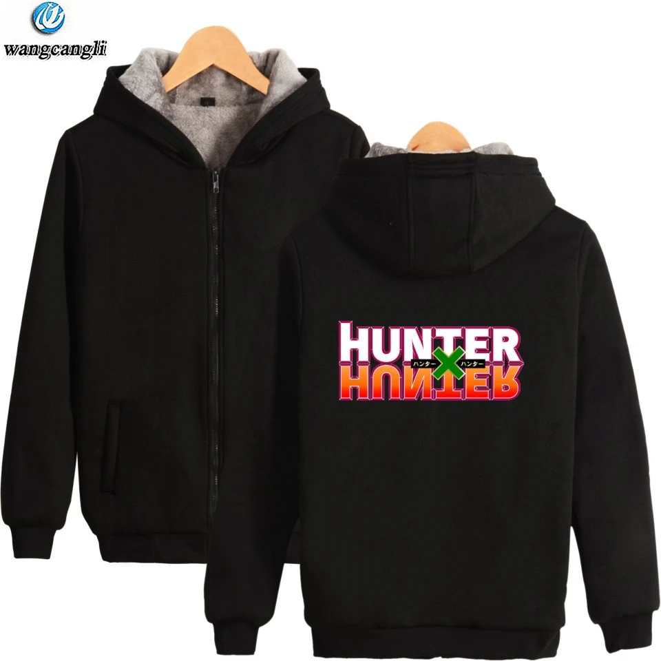 

Hunter X Hunter Thick Hoodie Sweatshirts With Zipper Winter Warm Harajuku Streetwear Thickened Hoodies Zip-Up Coats